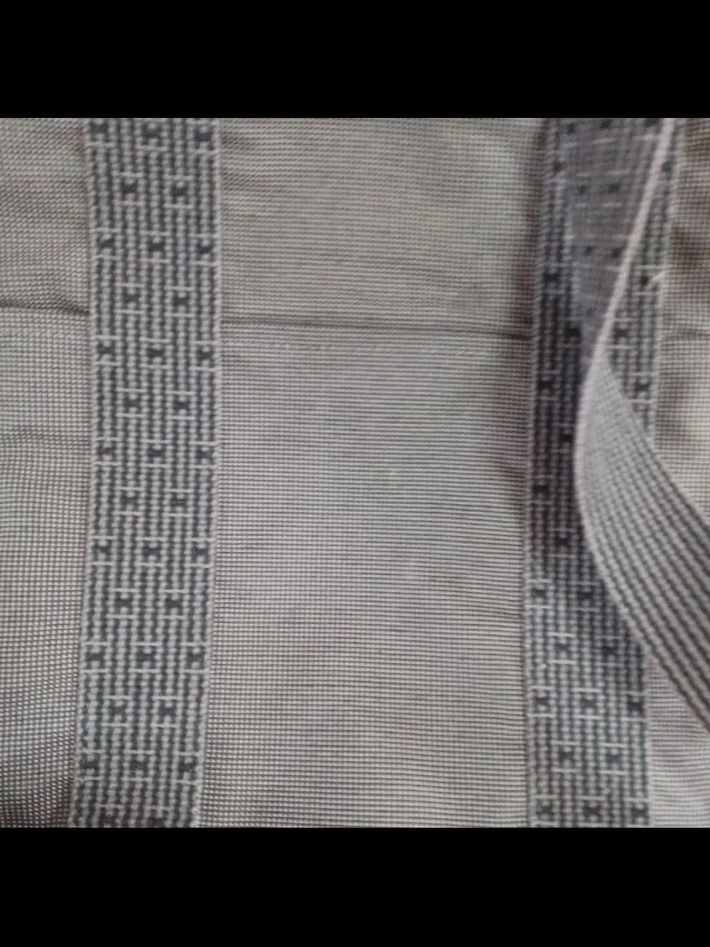 Hermes Black Canvas Messenger Tote with Signature Webbing